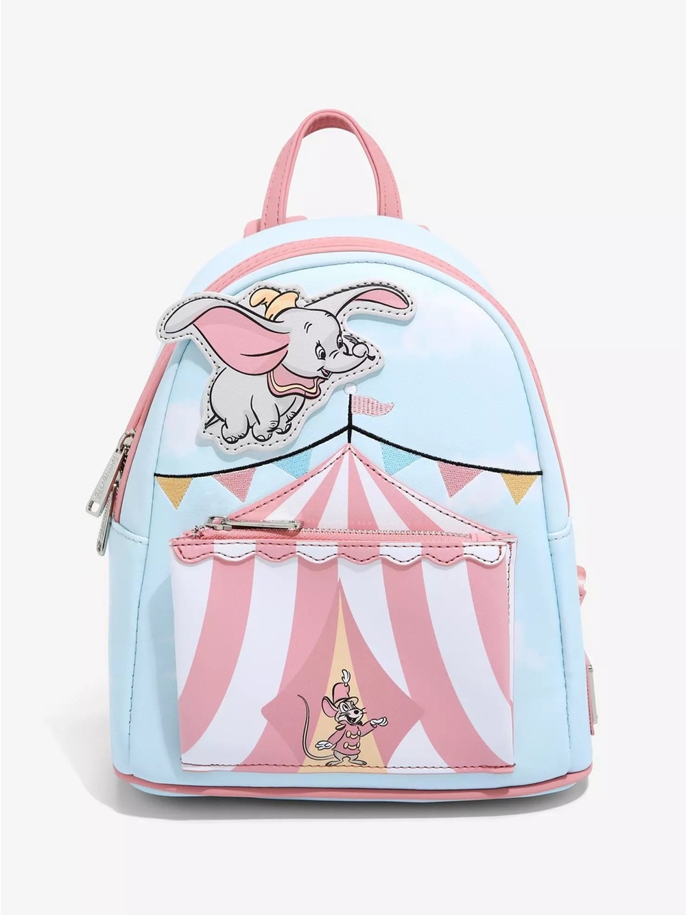 NWT Disney Loungefly Pink & Light Blue Dumbo Circus Mini Backpack